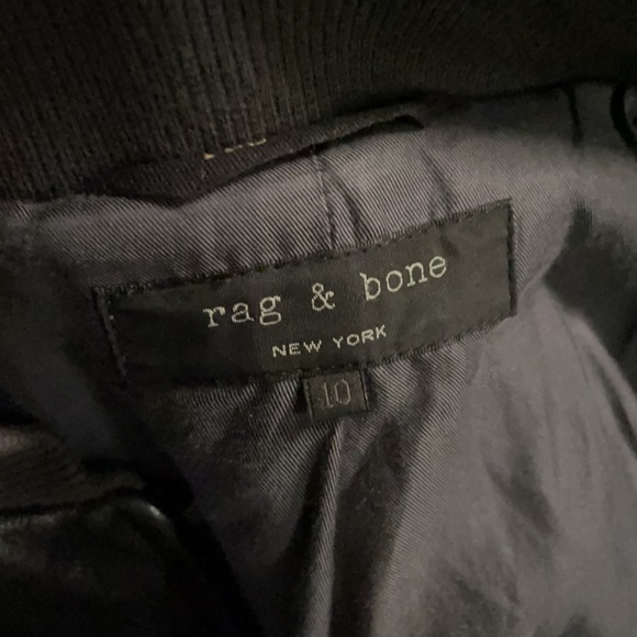 Vintage Rag & Bone 100% Leather Bomber Jacket - Picture 6 of 10